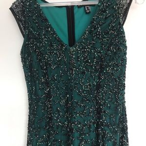 Emerald Green Beaded Evening/Prom Gown